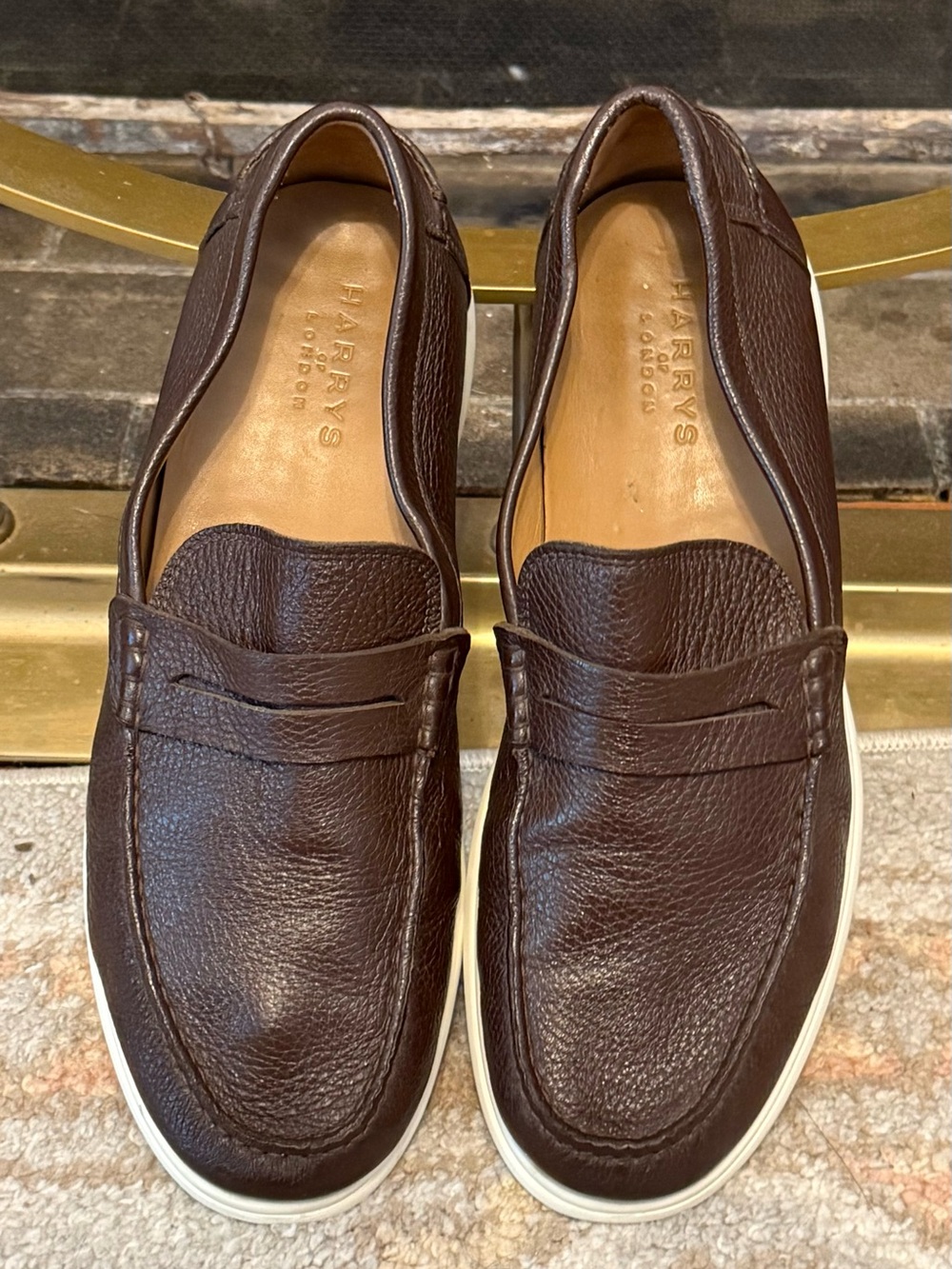 Harrys of London Deerskin Penny Loafers with White Sole - Men's US 13 / EU 46